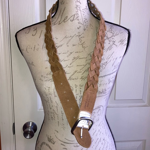 J. Jill Leather Braided Silver Belt Silver Buckle sz Small - Picture 6 of 7